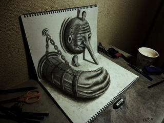 Illustration for article titled Beautiful Sketches That Turn into 3-D Illusions on the Page